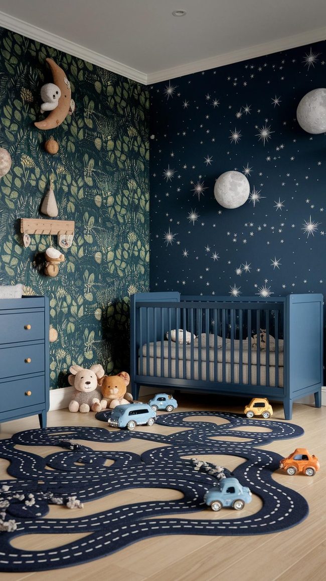 Dark Silver Spaceship Nursery Adventure
