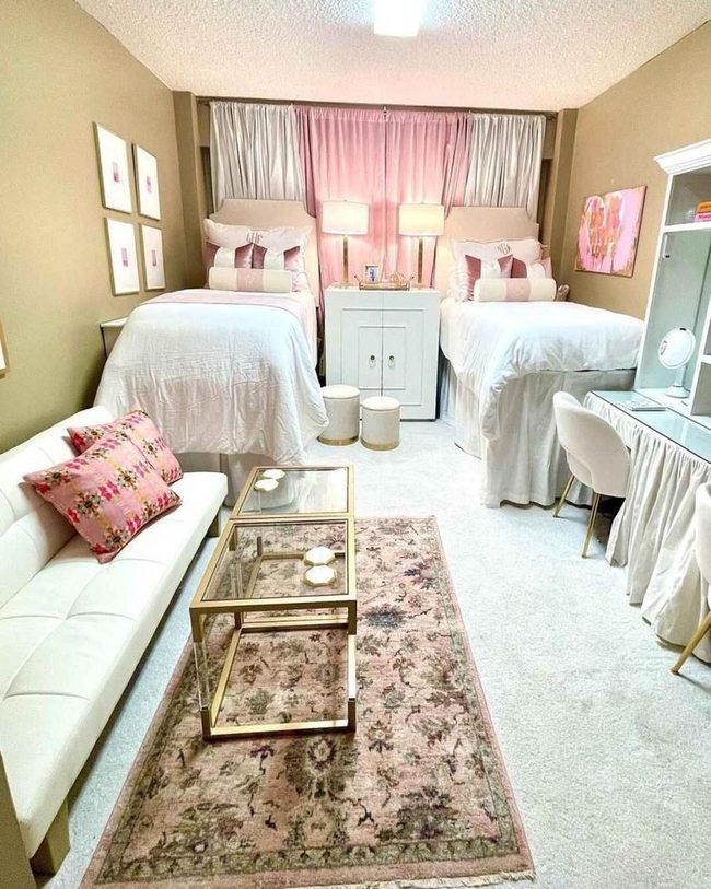 Plush Sofa with Patterned Pillows