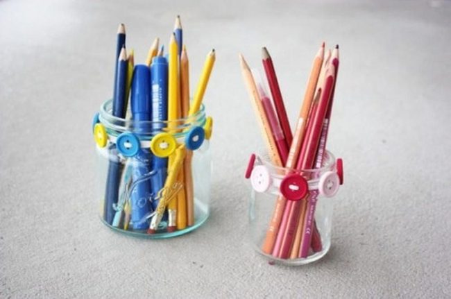 Rainbow Pencil Glass Jars