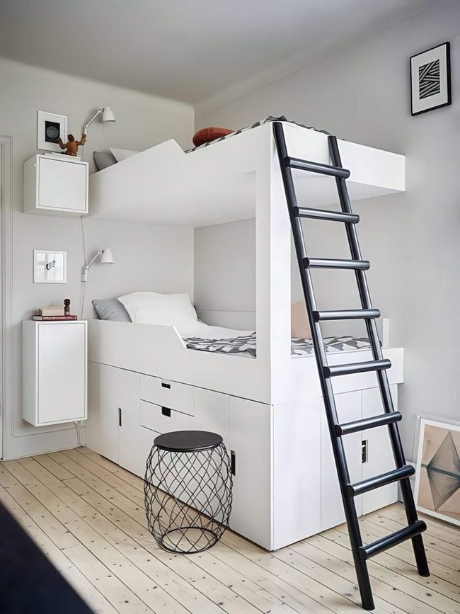 Black Ladder White Bedroom