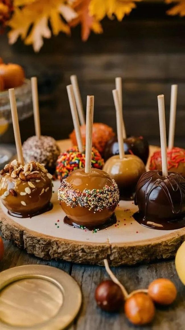 Caramel Apples With Crunchy Nuts