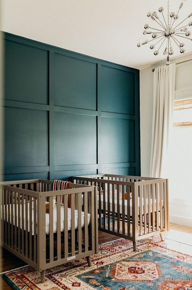 Teal Paneled Twin Nursery