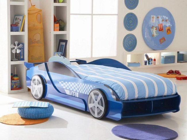Blue Car Bed Bedroom