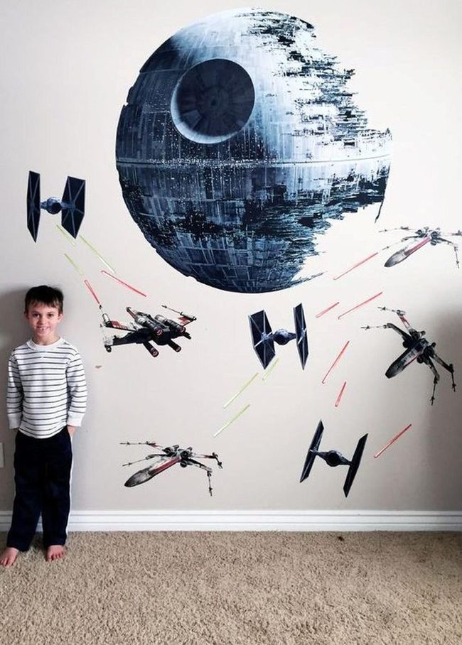 Black Death Star Battle Scene