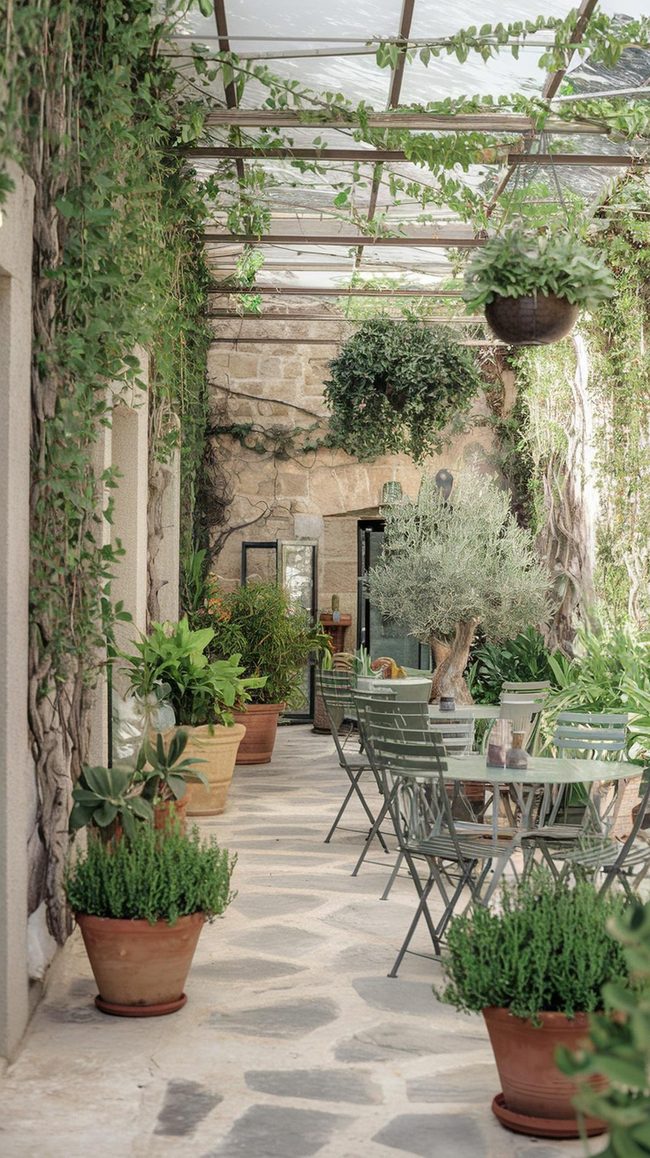 Green Vertical Gardens For Dining Spaces