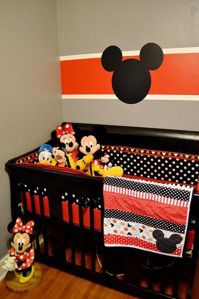 Red Striped Mickey Icon Nursery