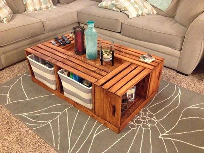Wooden Crates Hide Clutter