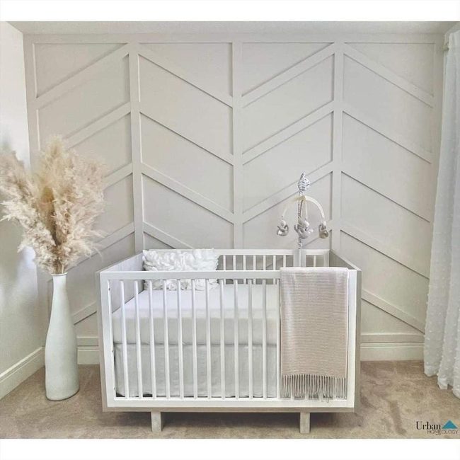 Gray Chevron Nursery With Pampas