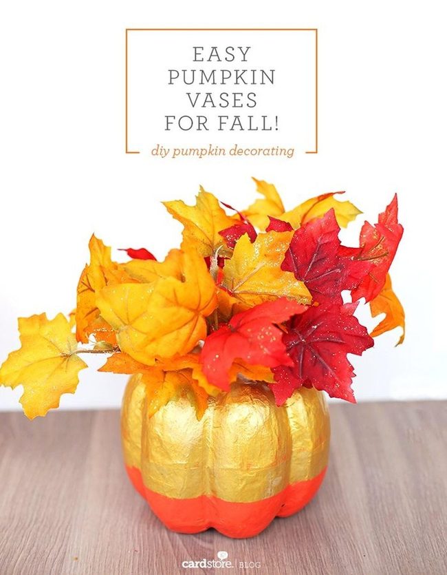 Golden Pumpkin Silk Leaf Vases