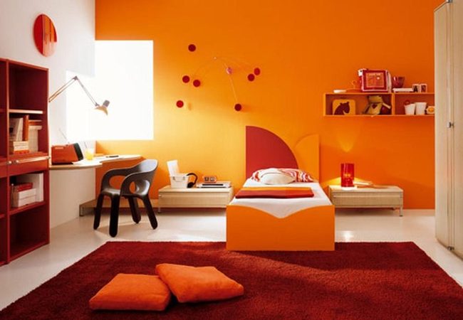Orange Bedroom Energized Workspace