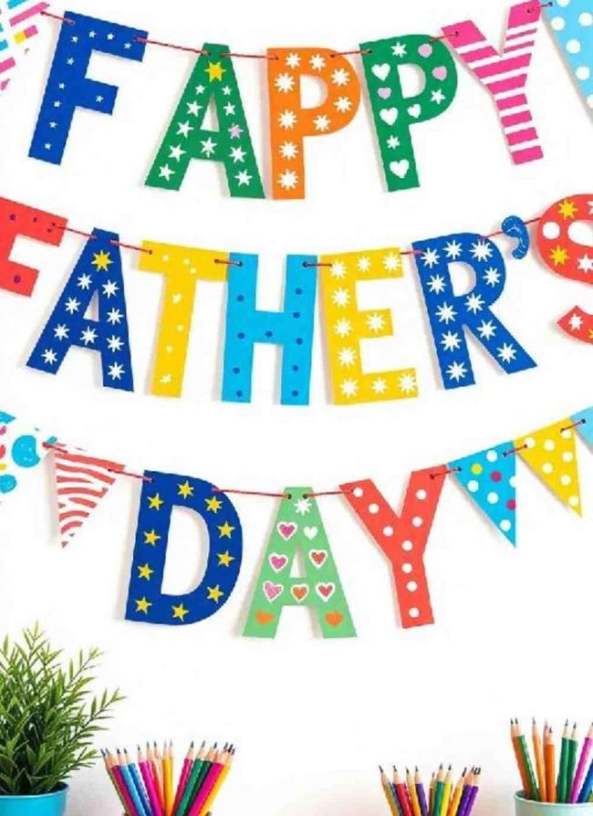 Kids Craft Father'S Day Banner