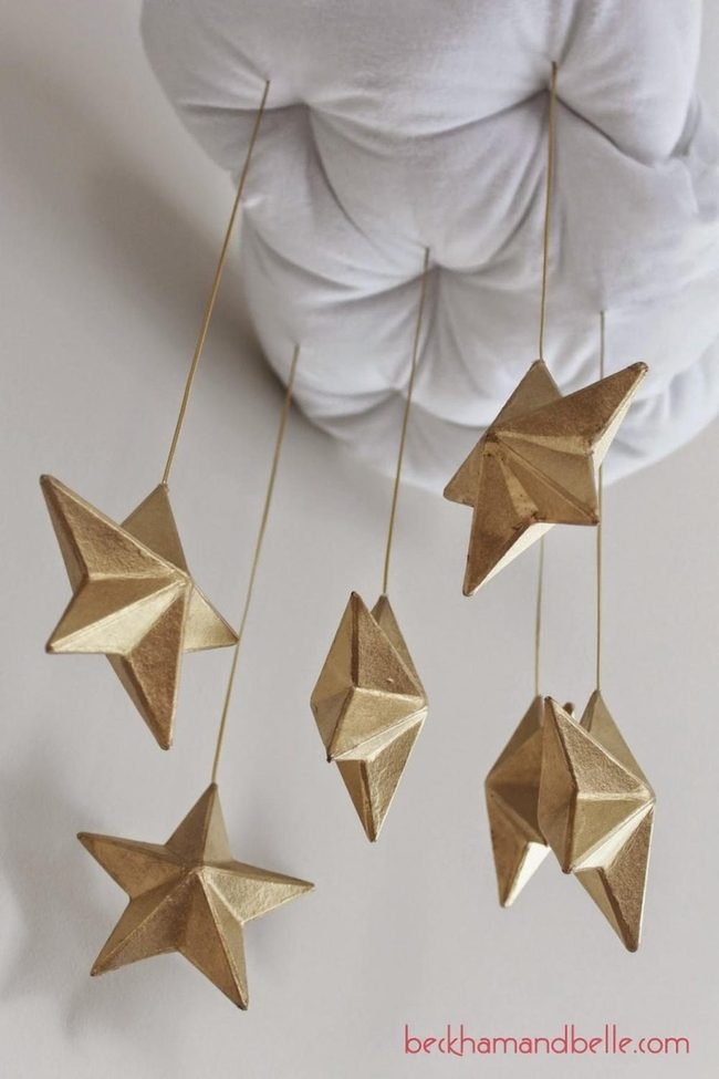 Metallic Stars On White