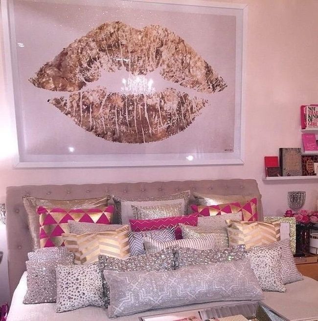 Metallic Headboard Statement Bed