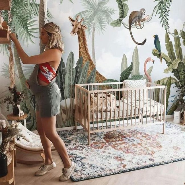 Jungle Animals On Painted Walls