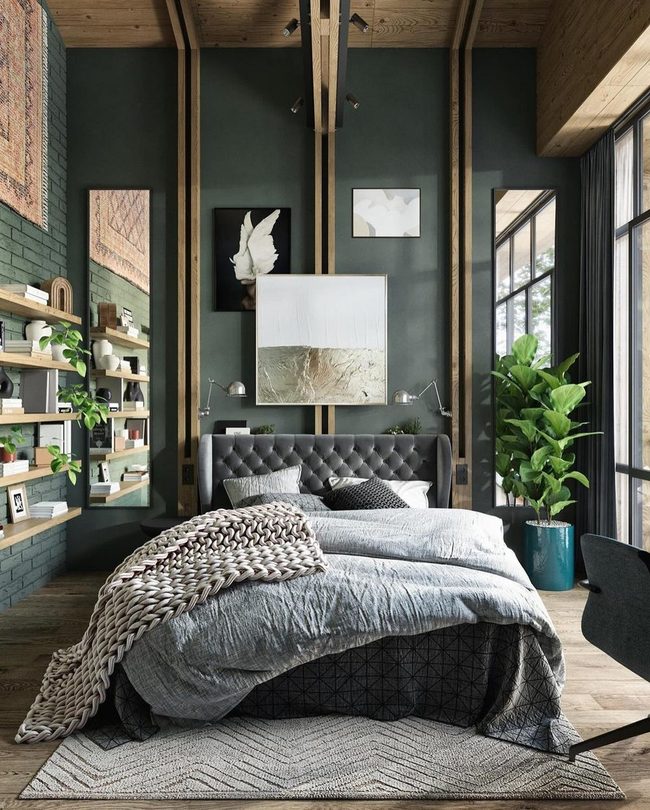Green Bedroom Living Wall