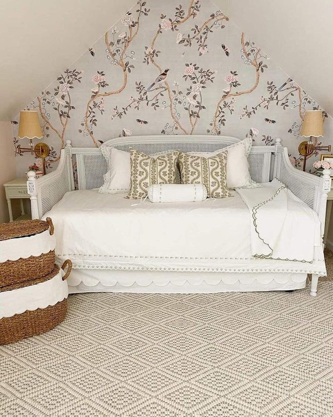 Pastel Blue Blossoms Bedroom