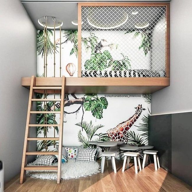 Jungle Loft Bed Natural Wood
