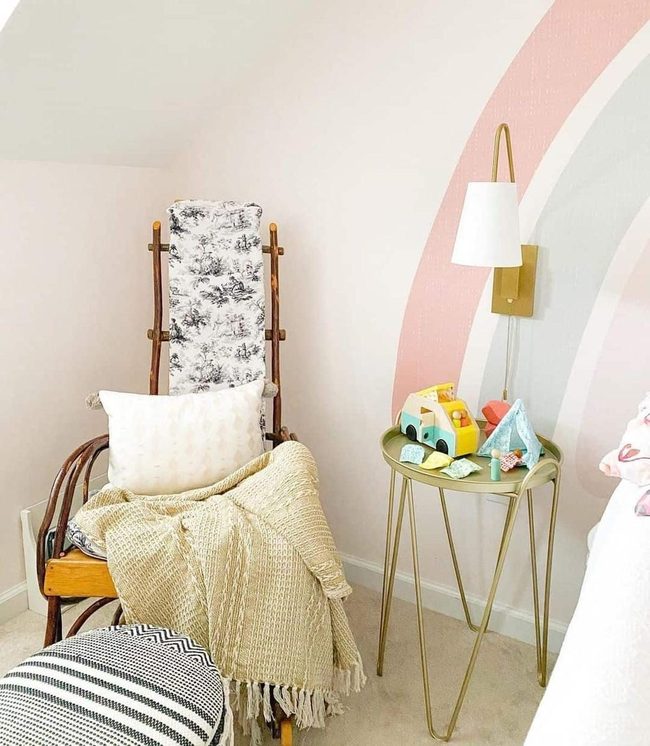 Pastel Arcs And Wooden Comfort