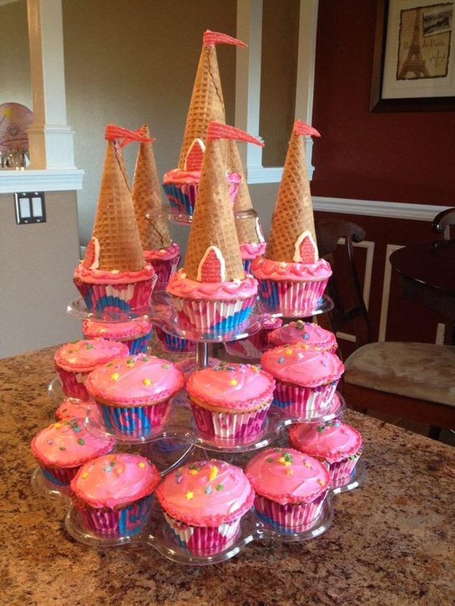 Pink Frosting Cupcake Towers