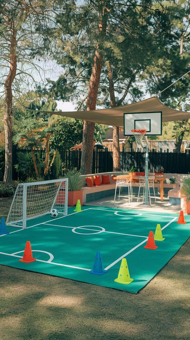 Backyard Sports Zone with Daylit Goals