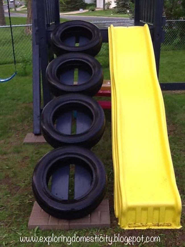 Colorful Tires Yellow Slide