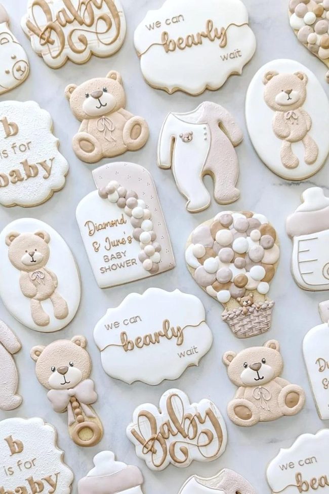 Beige Teddy Bear Birthday Cake Decor