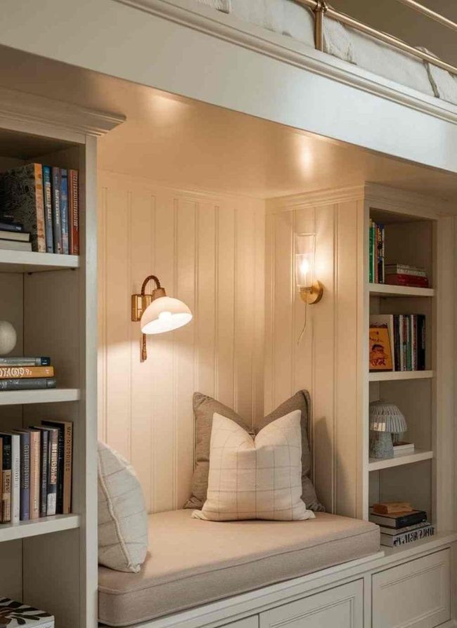 Elevated Bedroom Library Nook