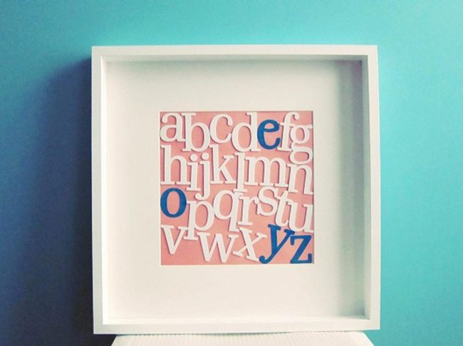 Blue Wall Alphabet Frame