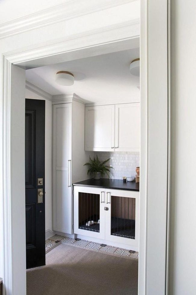 White Cabinets, Black Counters, Green Plants
