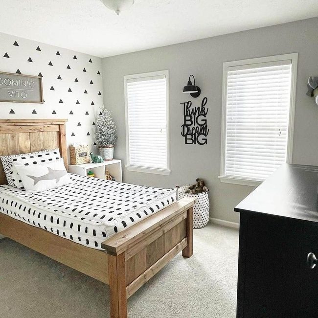 Black Triangle Geometry Bedroom