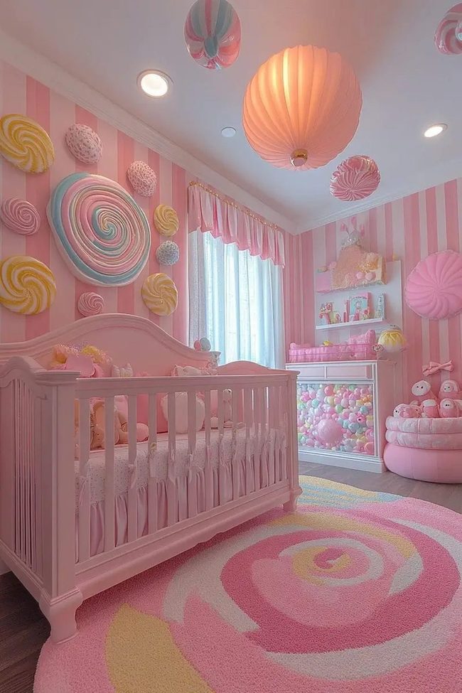 Pink Swirl Candy Nursery
