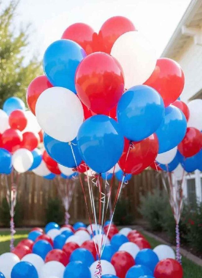Red White Blue Balloon Clusters