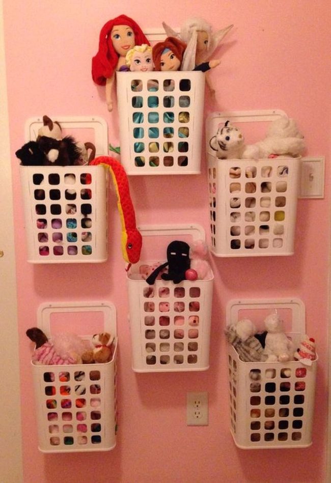 White Woven Baskets Pink Walls