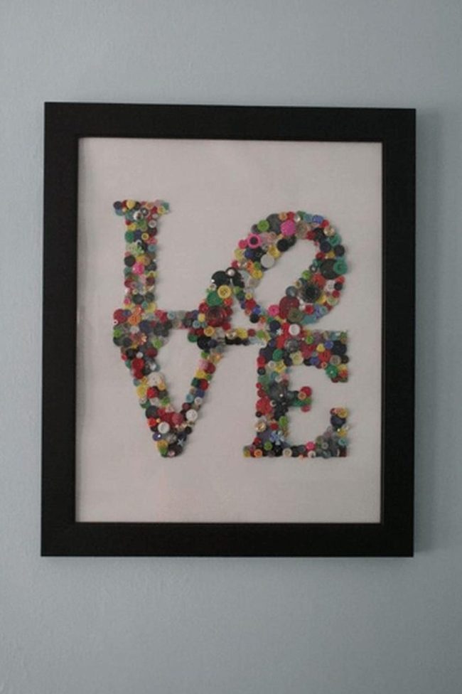 Colorful Buttons Spell Love