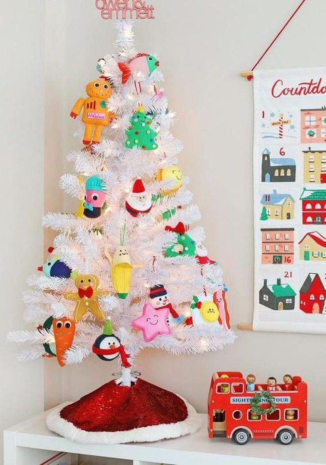 White Tree, Red Accents, Plush Joy
