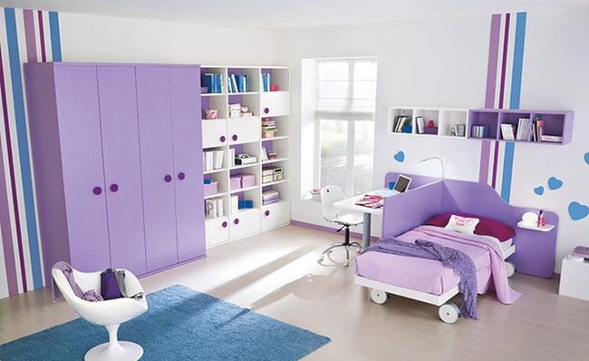 Purple Bedroom, White Clouds