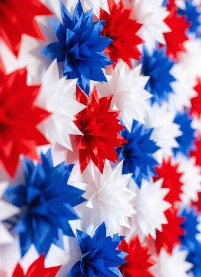 Crumpled Patriotic Paper Bursts