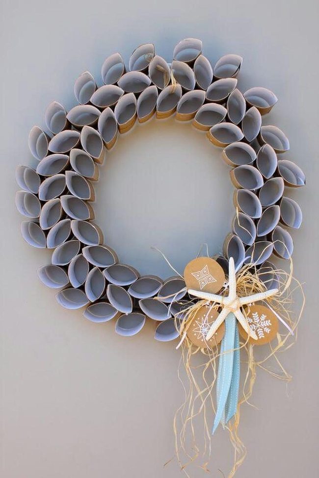 Layered Neutral Toilet Paper Wreath