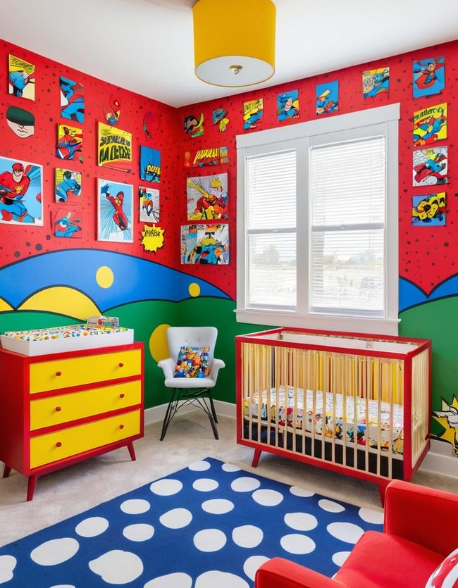 Superhero Comic Book Resting Area Burst