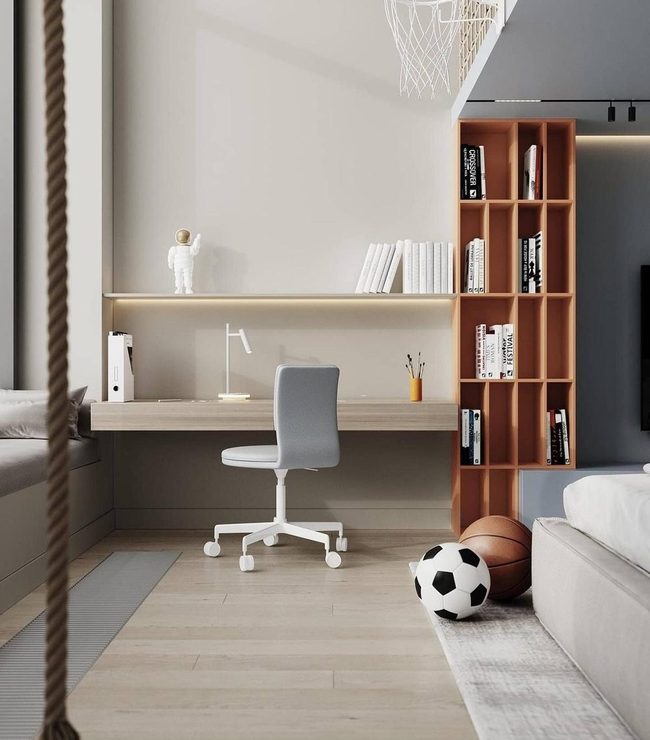 Sunlit Study With Floor-To-Ceiling Books