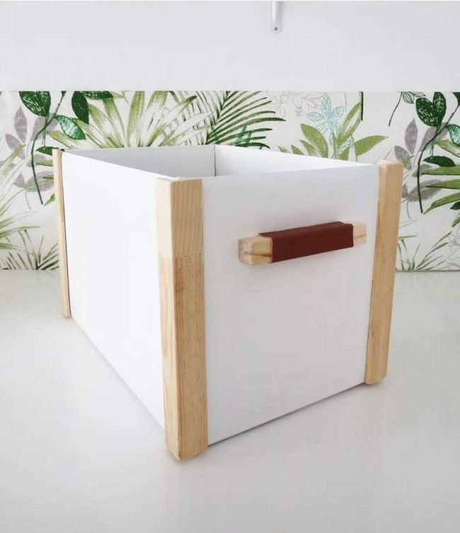 Painted Cardboard Toy Storage