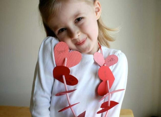 Colorful Paper Hearts Necklace