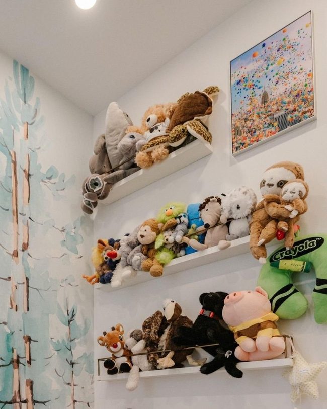 Stuffed Animals on Floating Shelves