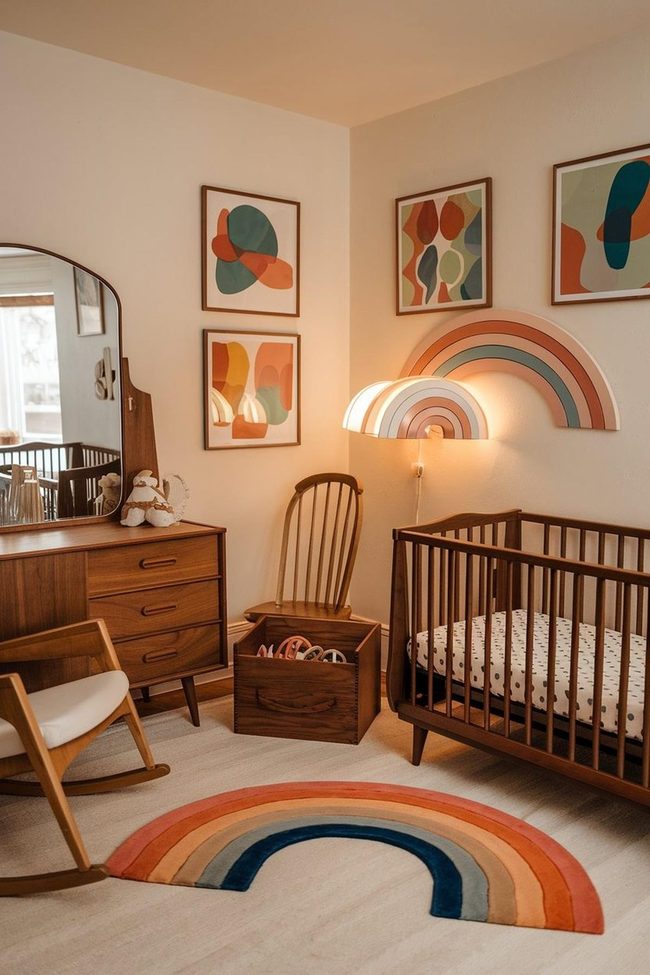 Wooden Rainbow Nursery Warmth