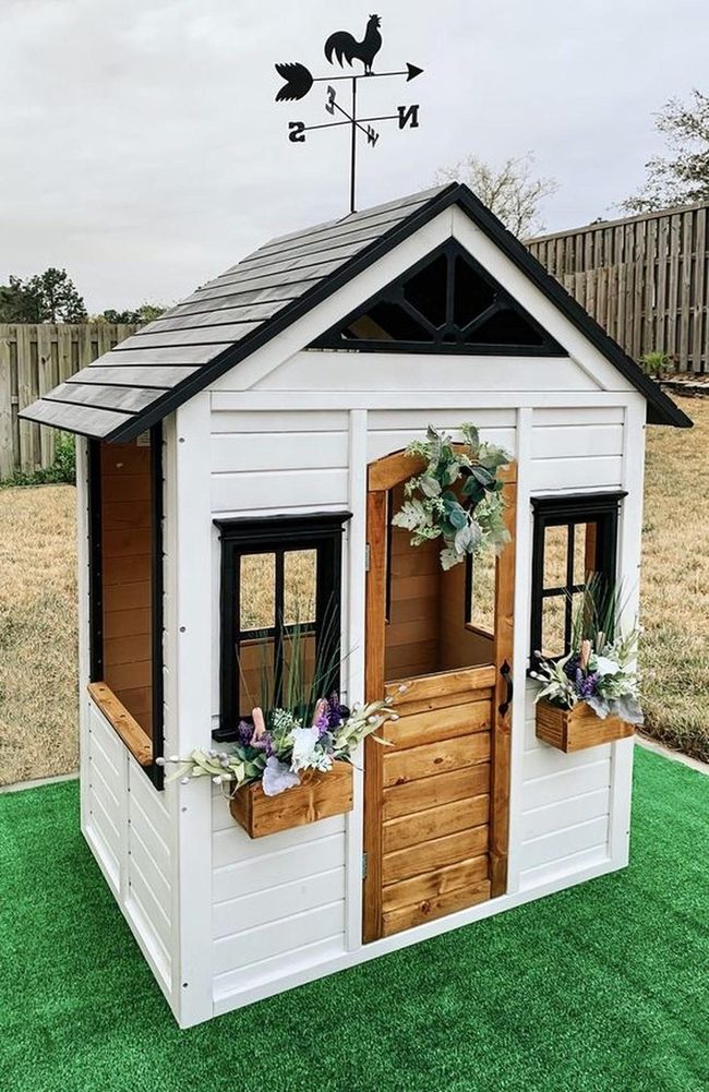 Black And White Backyard Playhouse