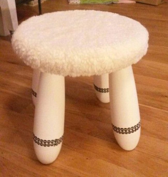 White Stool Black Striped Legs