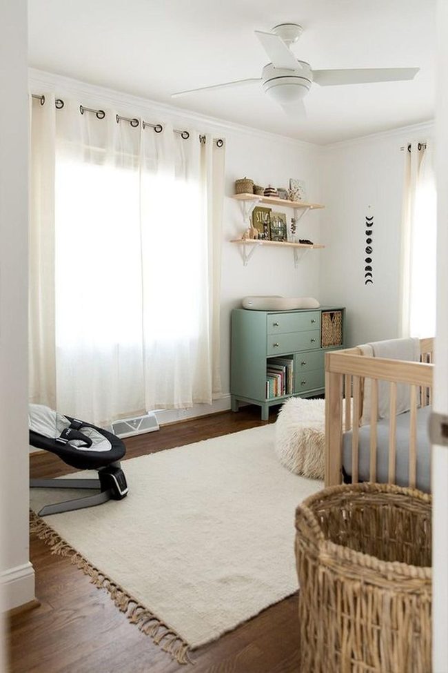 Light Green Open Shelving Children'S Room