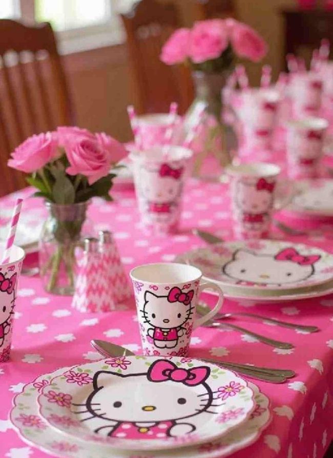 Hello Kitty Pink Table Party