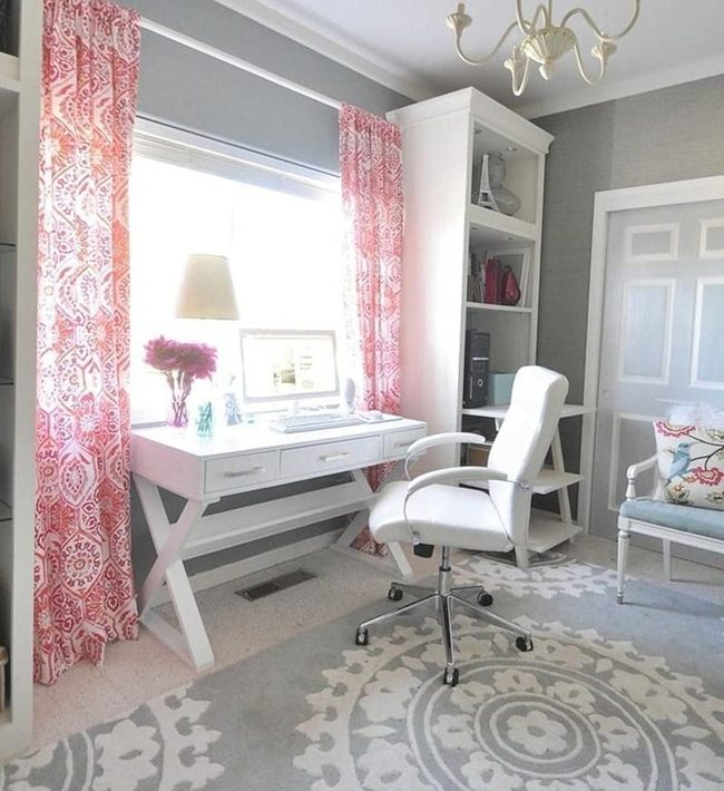 Soft Pink Bedroom Workspace