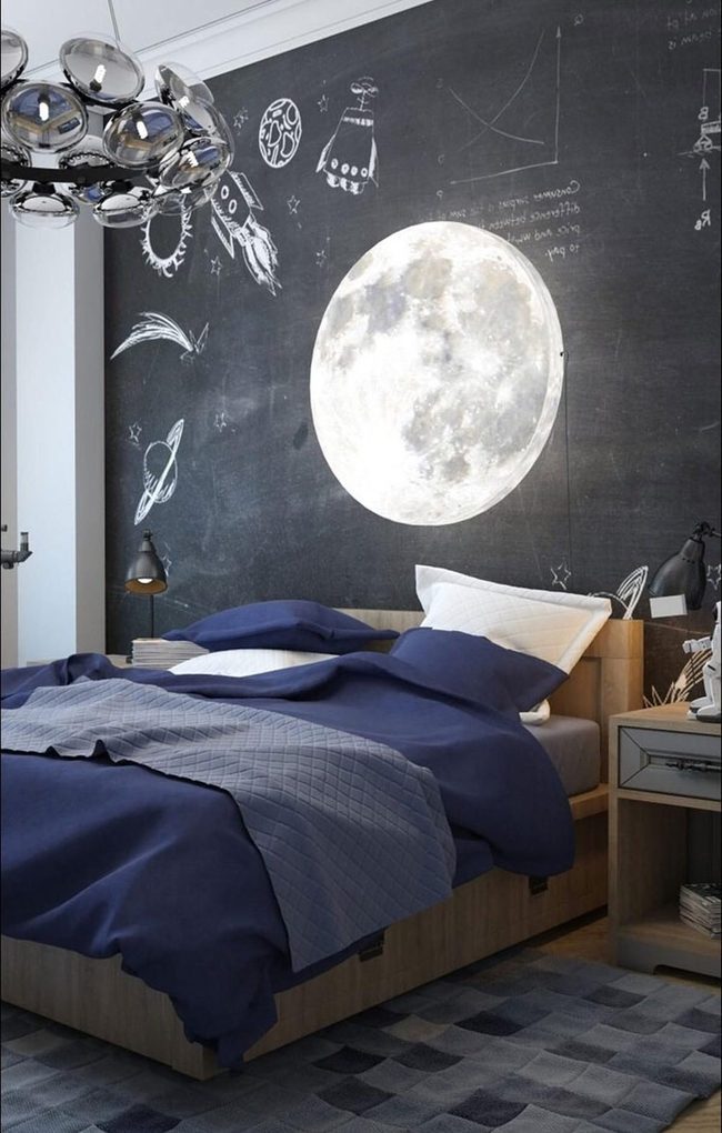 Black Chalkboard Wall Bedroom